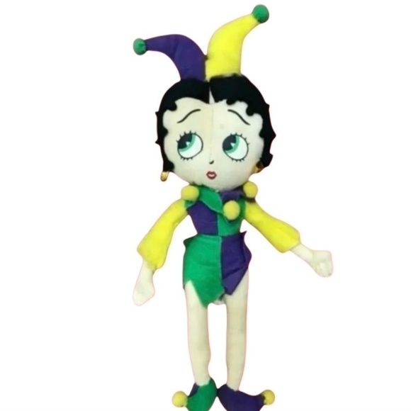 12” Betty Boop Jester Plush Rag Doll – Mardi Gras Collection (2004) - Picture 1 of 4